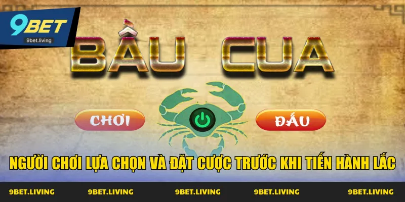 Người chơi lựa chọn và đặt cược trước khi tiến hành lắc